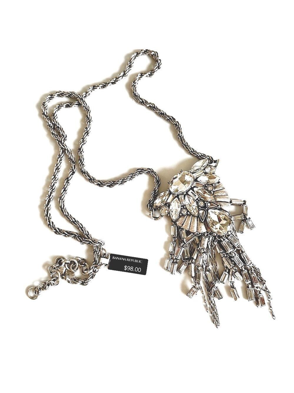BANANA REPUBLIC Crystal Fringe Pendant Necklace | NWT $98